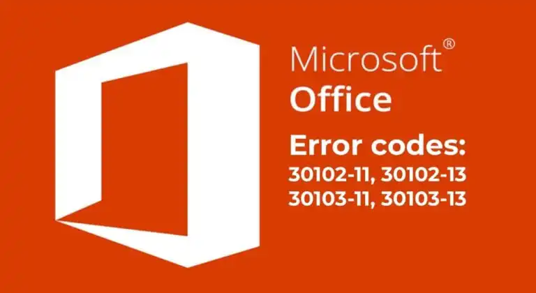Office installation error 30102-11, 30102-13, 30103-11 or 30103-13