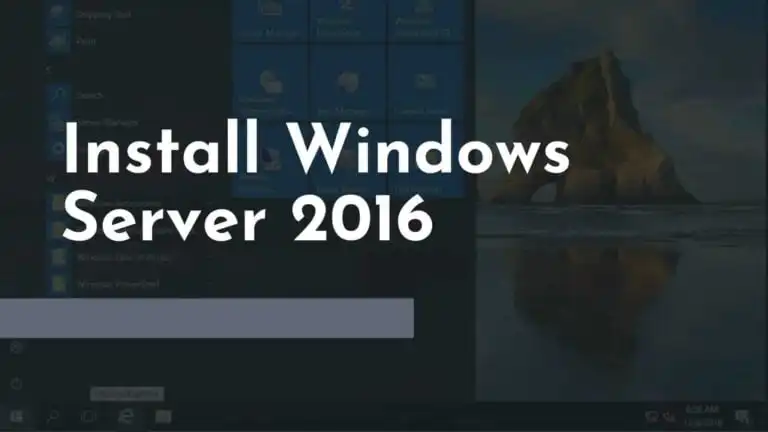 Installing Windows Server 2016