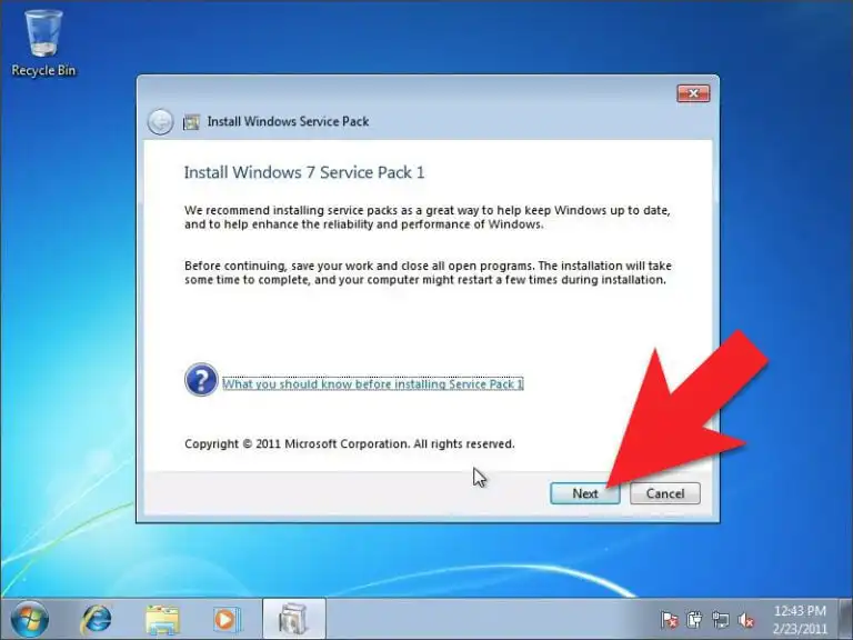 Download and Installing SP1 updates for Windows 7