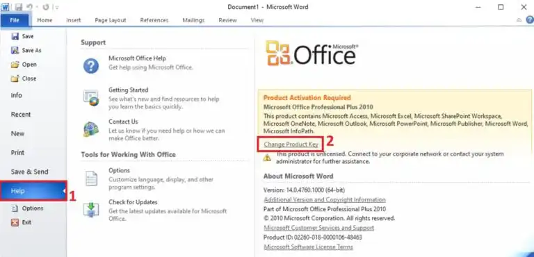 How to activate Microsoft Office 2010 Pro Plus