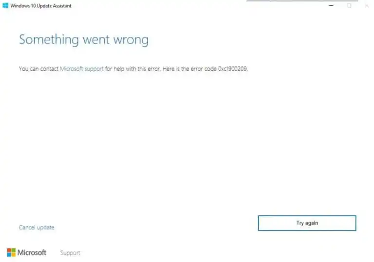 0xc1900209 Update Error – How to fix?