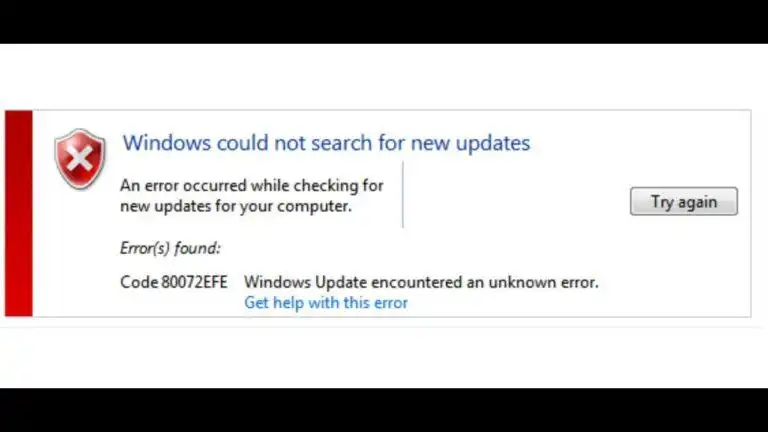 Fixed: Windows Update Error 80072EFE
