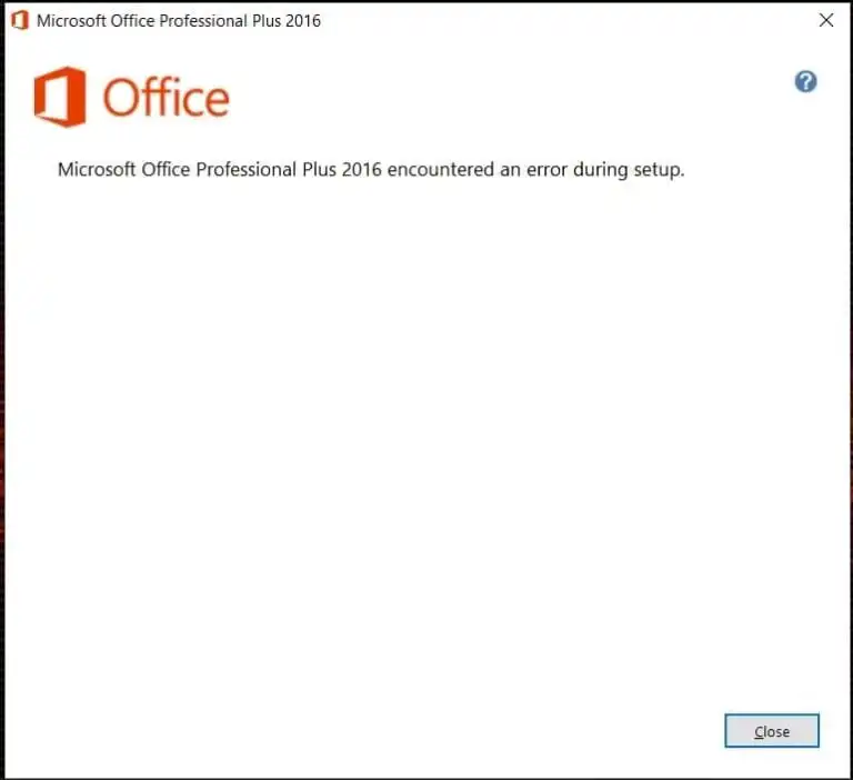 Solution – Error during the installation of Microsoft Office 2016