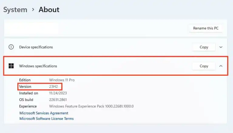 How to find out the update version of Windows 10 and Windows 11