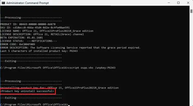 How to remove Microsoft Office product key – Instructions