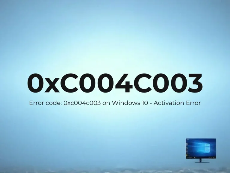 Error code: 0xC004C003 on Windows 10 – Activation Error