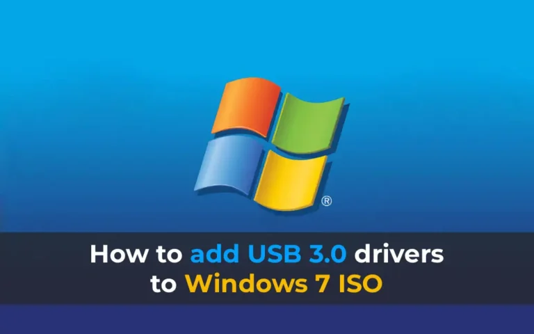 How to add USB 3.0 drivers to Windows 7 iso