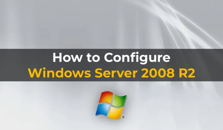 How to Configure Windows Server 2008 R2