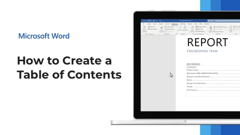 How to Create a Table of Contents in Word