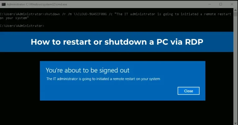 How to restart or shutdown a PC via RDP