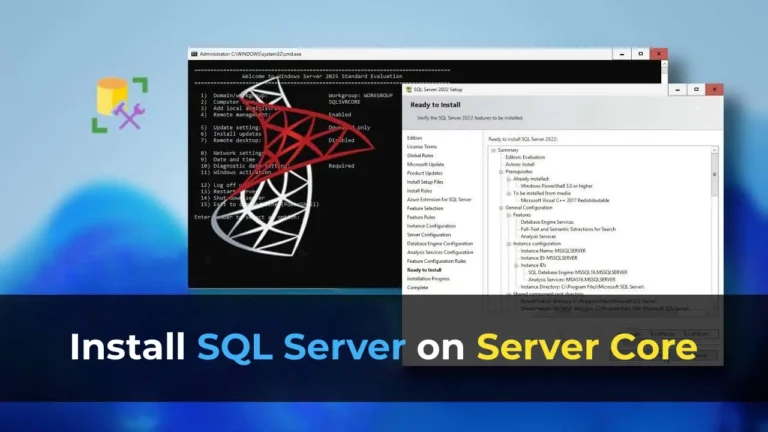 Install SQL Server on Server Core