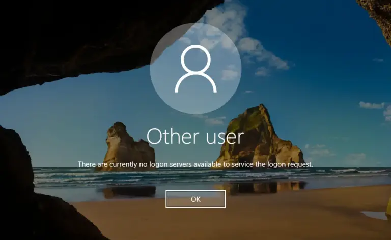 No Logon Servers Available to Service the Logon Request