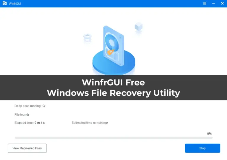 WinfrGUI Free Windows File Recovery Utility