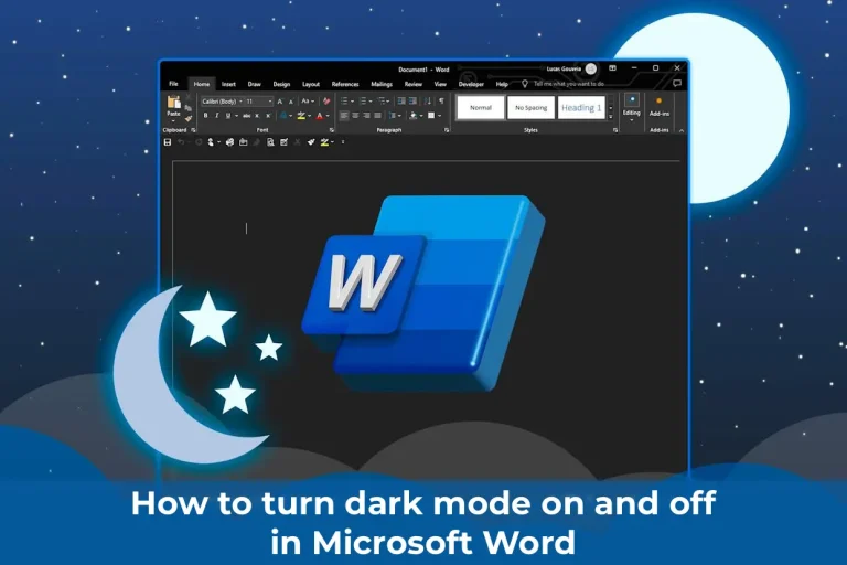 How to turn dark mode on and off in Microsoft Word